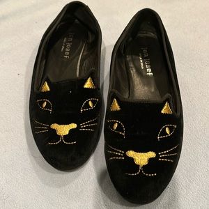 Black velvet flats made in  Spain